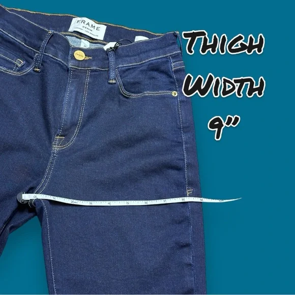 🎉HOST PICK!🎉NWT FRAME Le Bell Cropped Flare Jeans in Deep Indigo Blue. Size 26 - Picture 7 of 13